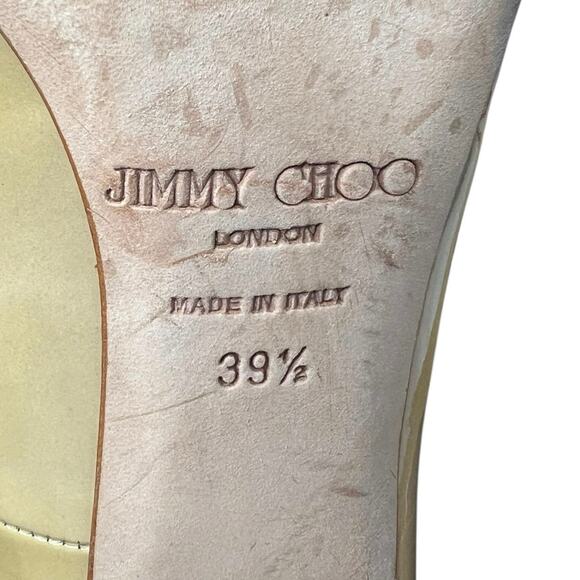 Jimmy Choo Women’s Cream Patent Leather Heels Size 39.5 US 9.5 - Picture 10 of 12